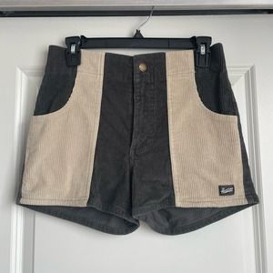 Women’s Hammies Two Toned Corduroy Shorts Grey / Cream  Size 30